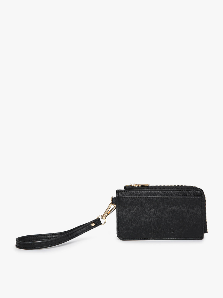 JEN & CO, Wallet,Annalise Wallet w/ Cardholders & Zip Compartment,Black