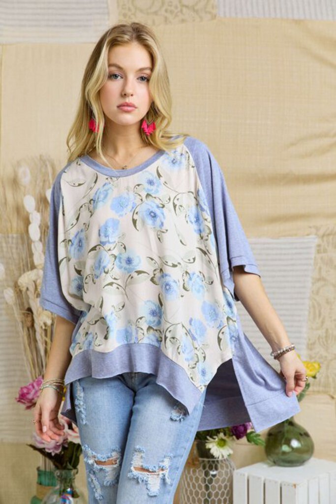 Adora LA, Top,Floral Print V Neck
