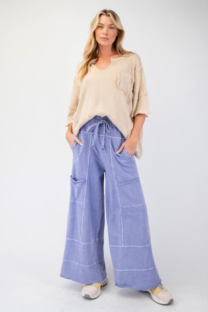 easel, Pants,Mineral Washed Terry Knit,Seafoam Blue,S