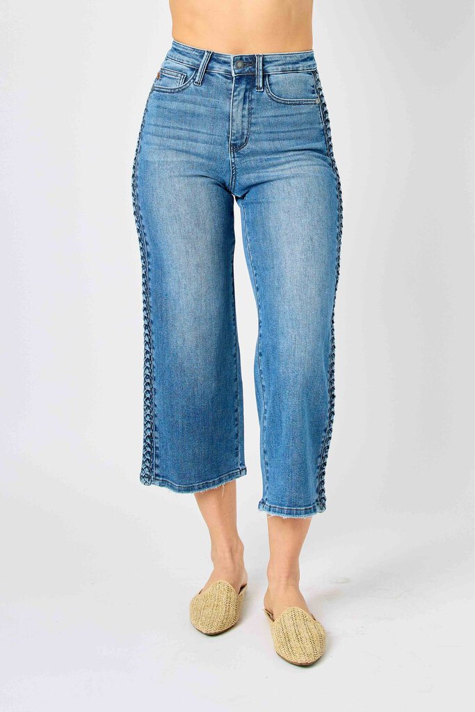 Judy Blue, Jeans,HW Braid Detail Crop
