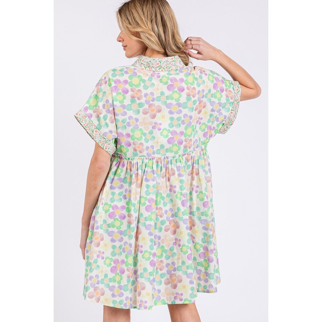 Sage + Fig, Dress,Floral Button Front Babydoll