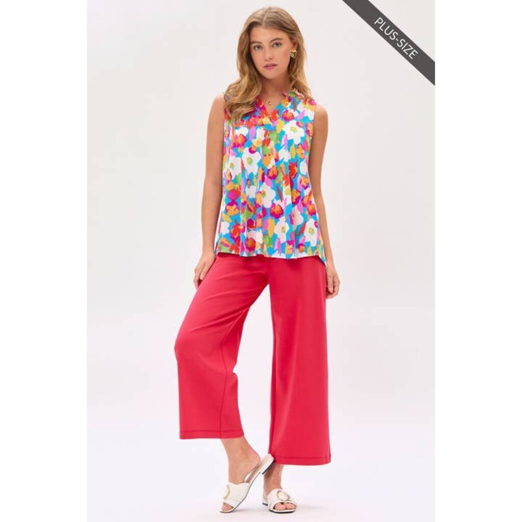 Dear Scarlett, Top,Floral Sleeveless Tank,Multi,3X