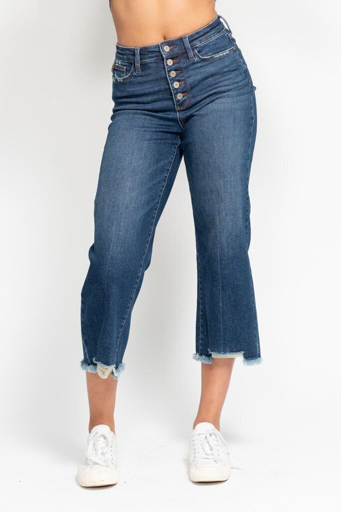 Judy Blue, Jeans,HW Button Fly Crop Wide Leg