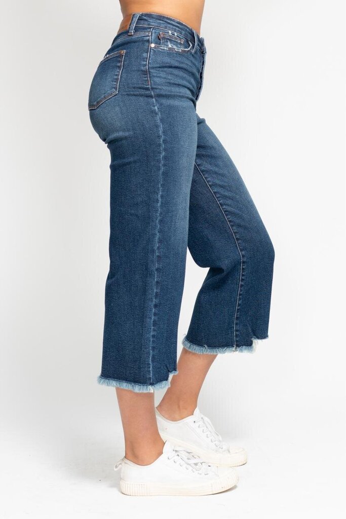 Judy Blue, Jeans,HW Button Fly Crop Wide Leg