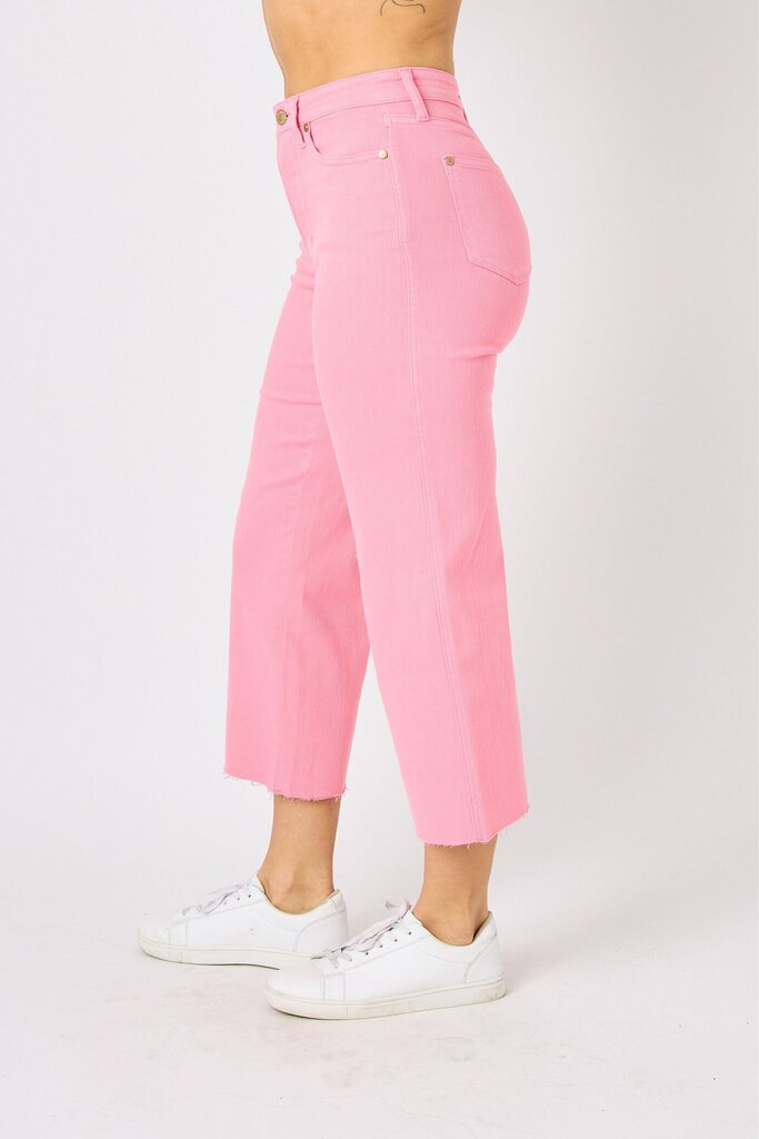 Judy Blue, Jeans,HW Garment Dyed TC Crop Wide Leg