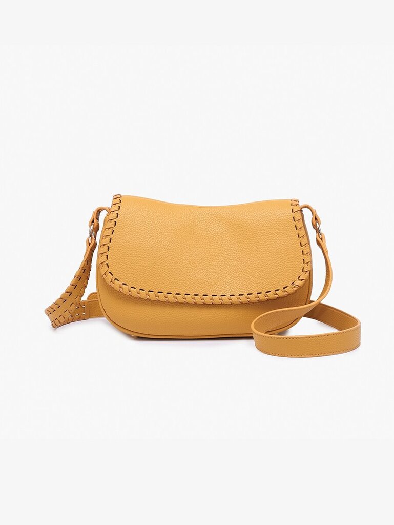 JEN & CO, Bags,Daia Whipstitch Crossbody,Lt. Mustard