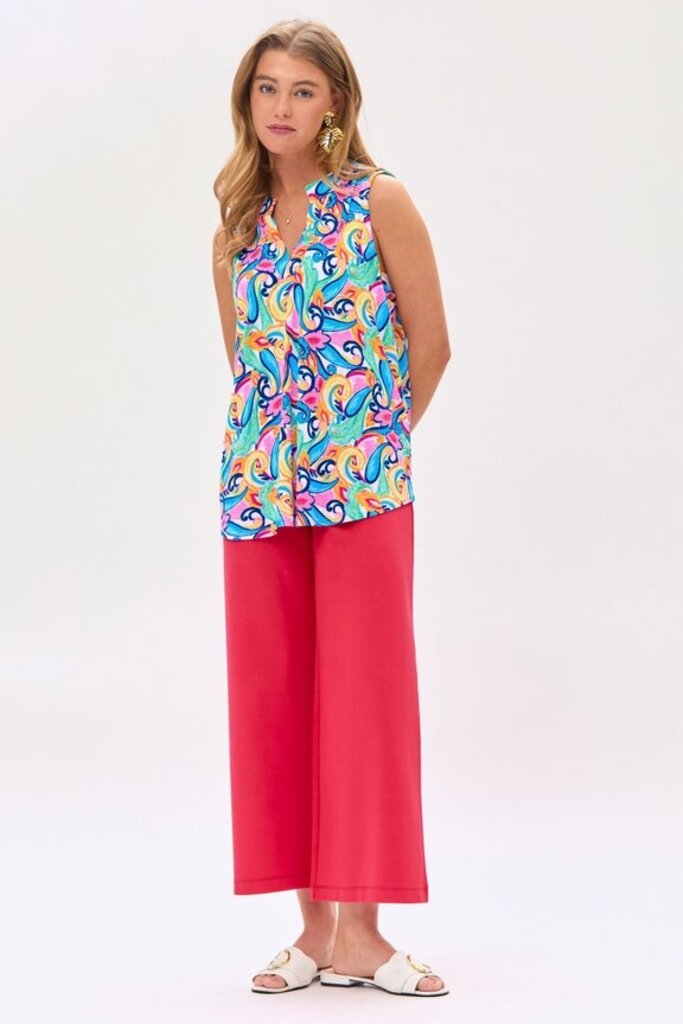 Dear Scarlett, Top,Lizzy Print Tank ,Red Aqua,S
