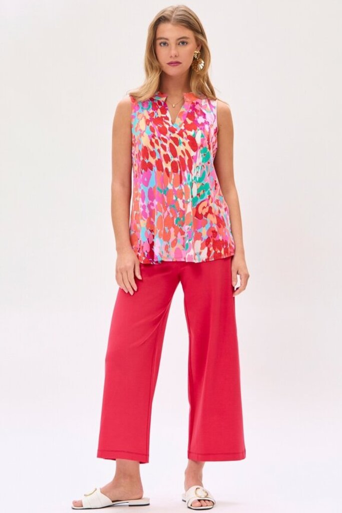 Dear Scarlett, Top,Lizzy Print Tank ,Red Aqua,S