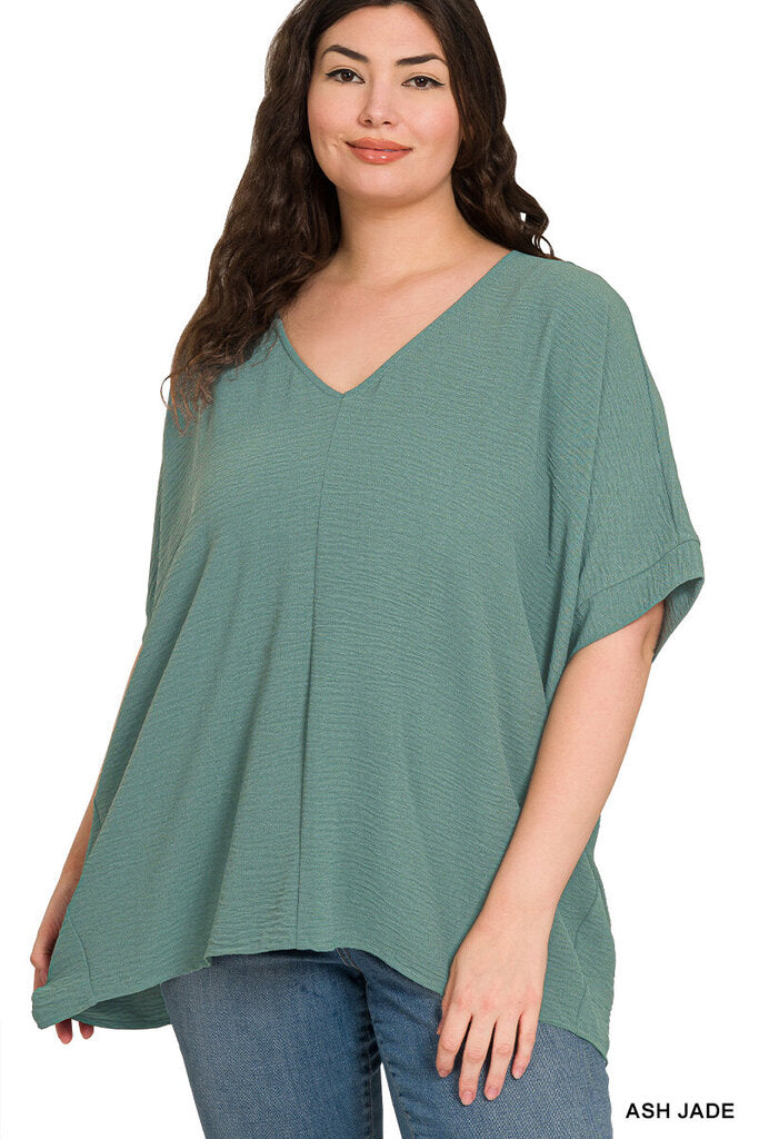 Zenana, Top,V-Neck Dolman SleeveV-Neck Dolman Sleeve