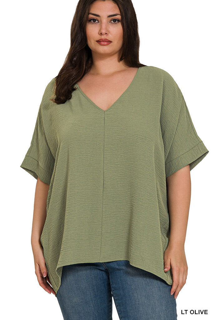 Zenana, Top,V-Neck Dolman SleeveV-Neck Dolman Sleeve