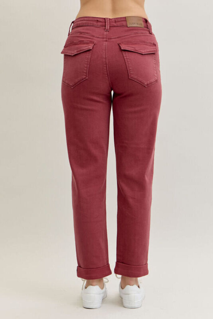 Judy Blue, Jeans,HW Aurora Garment Dyed Cuffed