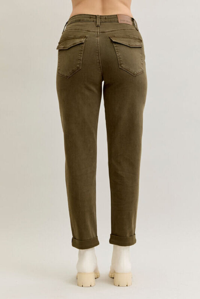 Judy Blue, Jeans,HW Aurora Garment Dyed Cuffed