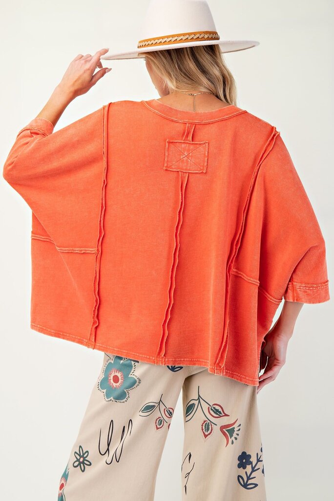 easel, Top,Mineral Wash V-Neck