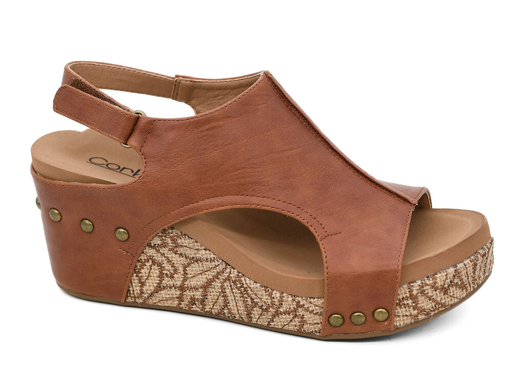 Corkys, Shoes,Carley Cognac Floral Wrap