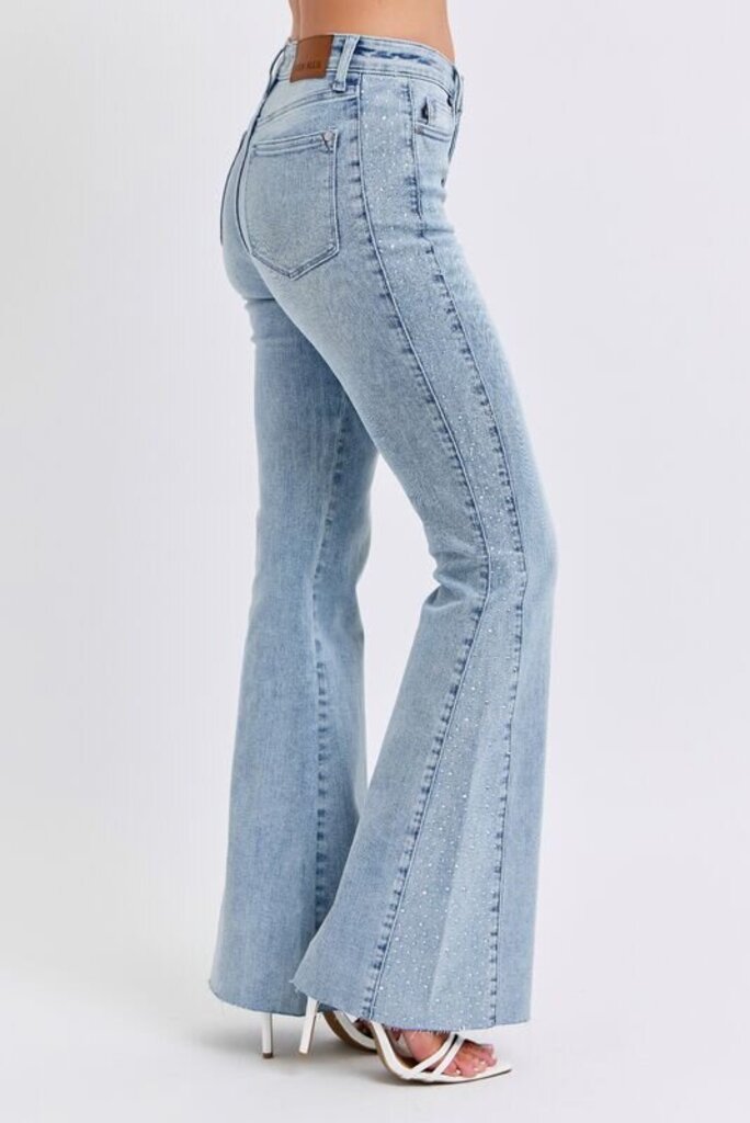Judy Blue, Jeans,MR Rhinestone Side Panel Flare 88895