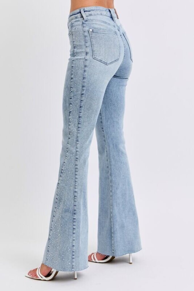 Judy Blue, Jeans,MR Rhinestone Side Panel Flare 88895