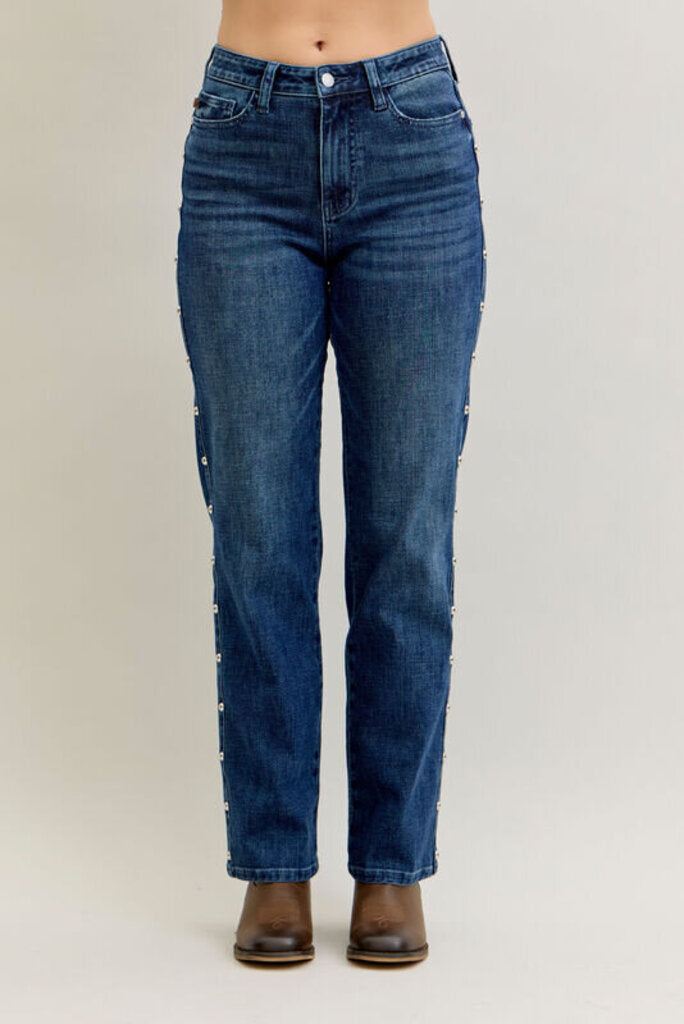 Judy Blue, Jeans,HW Straight Stud Detail 881027