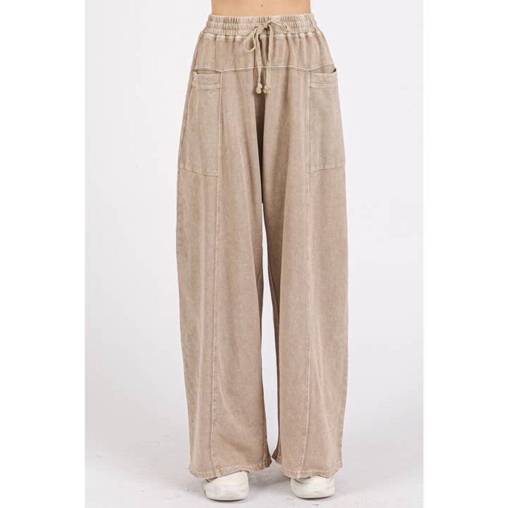 mittoshop, Pants,Mineral Wash Barrel Leg Pull On