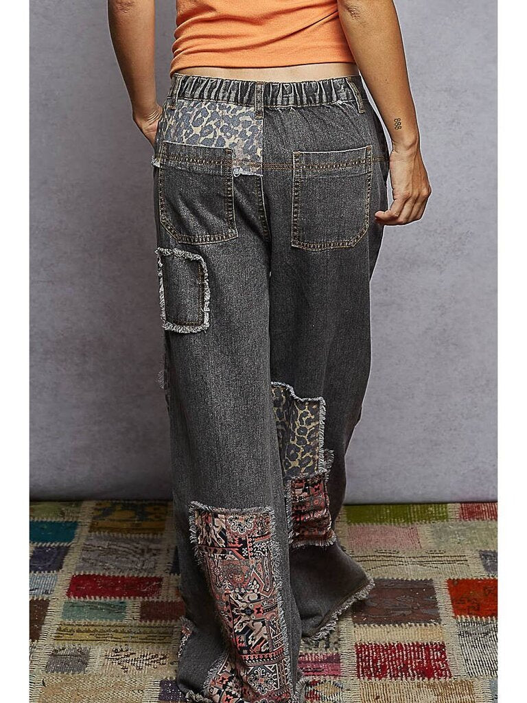 POL, Pants,Button Fly W/Patches and Studs