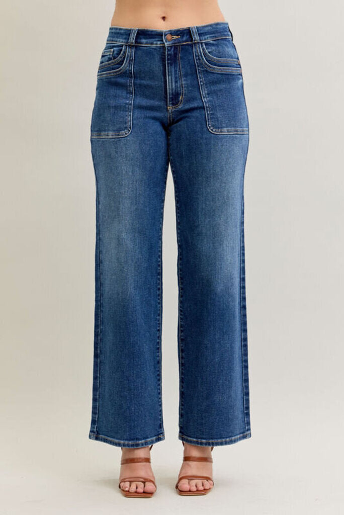 Judy Blue, Jeans,MR Straight Front Dbl Pkt.