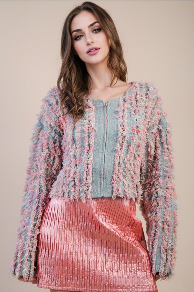 Sweater,Soft Shaggy Yarn Knit Sweater