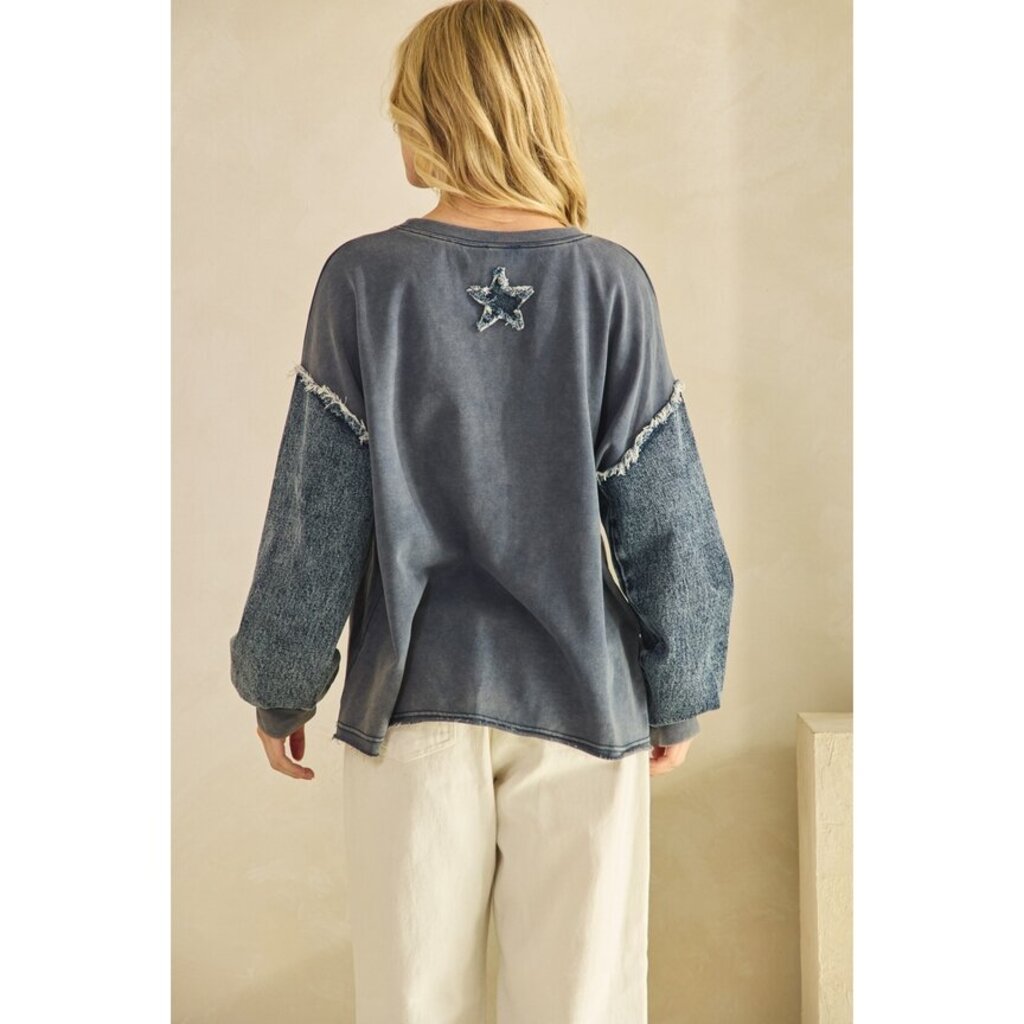 Sage + Fig, Top,Star Sleeve Pullover