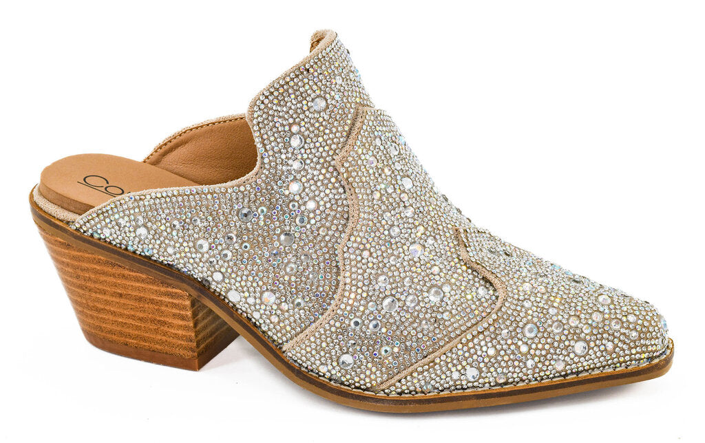 Corkys, Boots,Tex Mex Rhinestone Mule,Clear,6