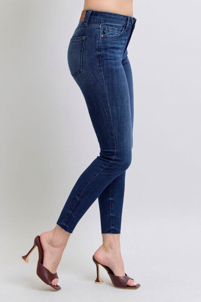 Judy Blue, Jeans,MR Skinny w/Raw hem