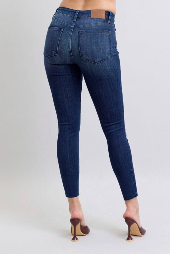 Judy Blue, Jeans,MR Skinny w/Raw hem