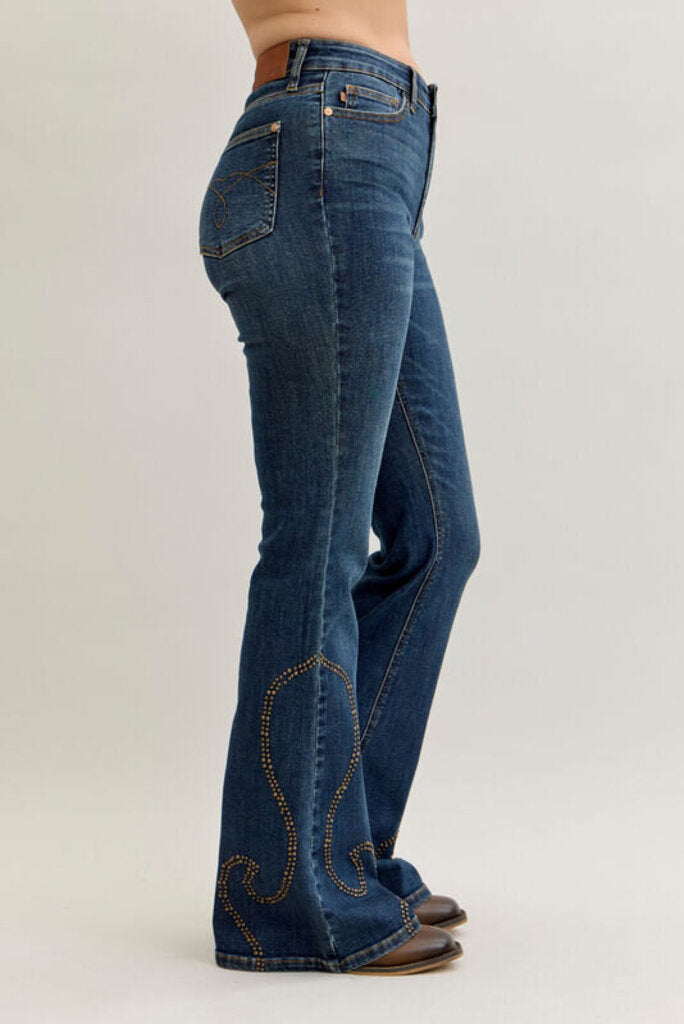 Judy Blue, Jeans,HW Flare Western Stud Detail 881033