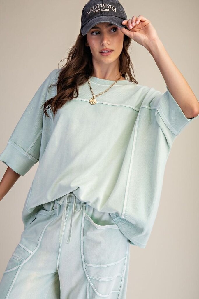 easel, Top,Washed Terry Knit