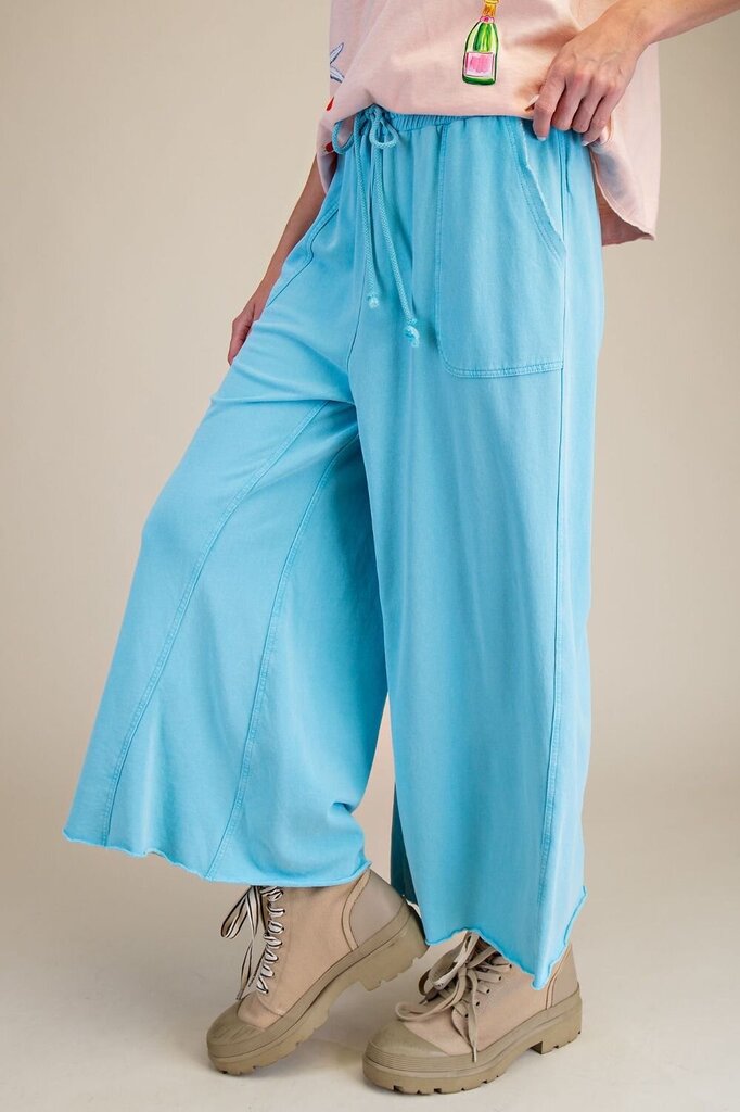 easel, Pants,Mineral Washed Terry Knit,Seafoam Blue,S
