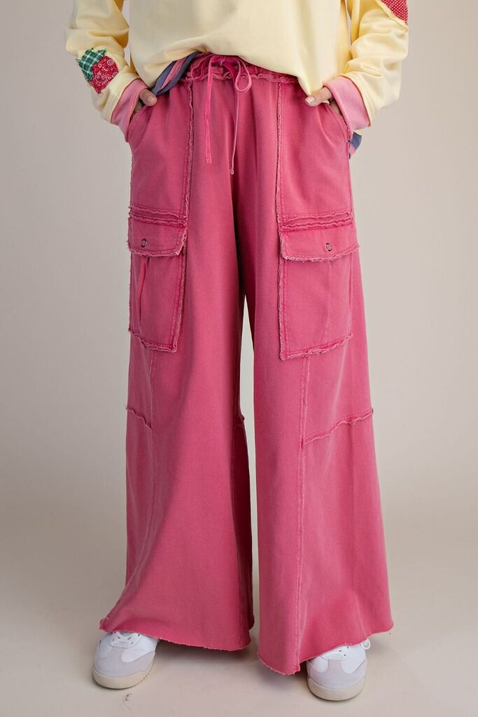 easel, Pants,Mineral Washed Terry Knit Cargo