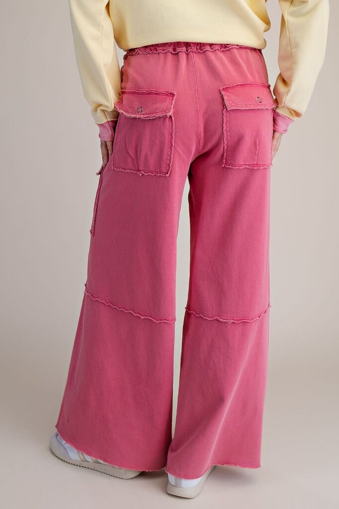 easel, Pants,Mineral Washed Terry Knit Cargo