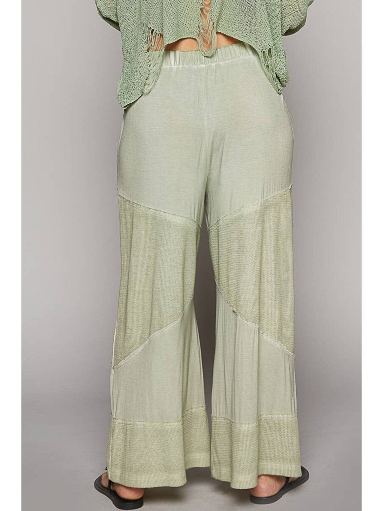 POL, Pants,Contrast Ribbed Knit