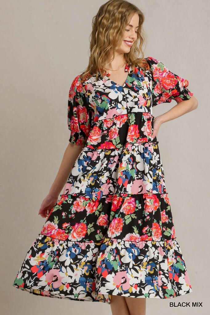 UMGEE, Dress,Floral Tier Midi