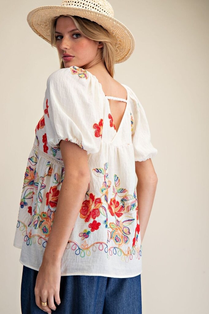 easel, Top,Embroidered Gauze