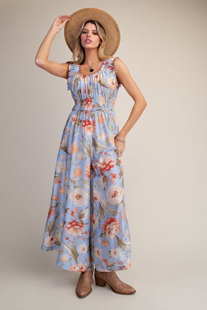 easel, Jumper/Romper,Floral Printed Jumpsuit