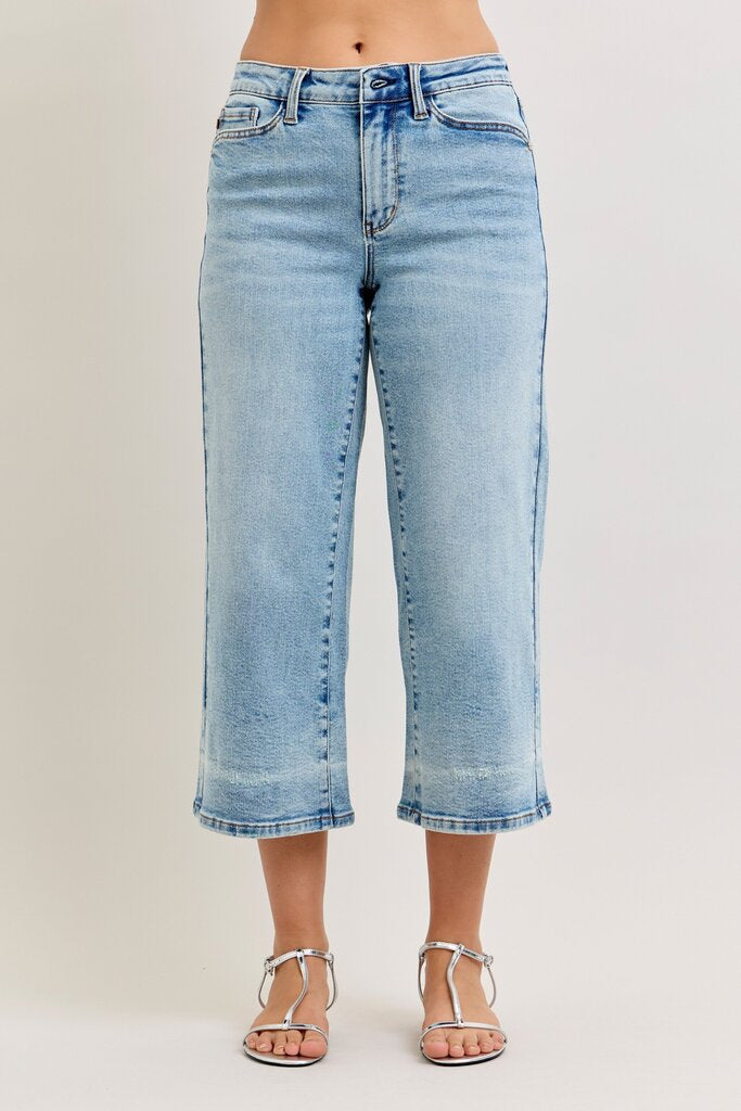 Judy Blue, Jeans,Mid Rise Wide Leg Crop