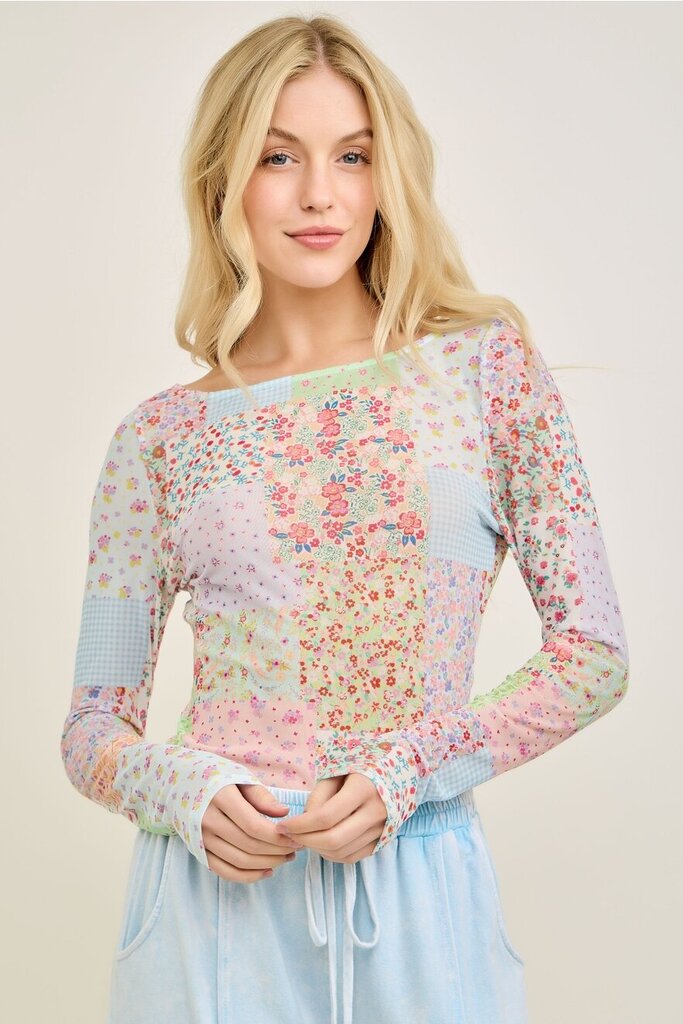 JHer, Top,Spring Patch Mesh