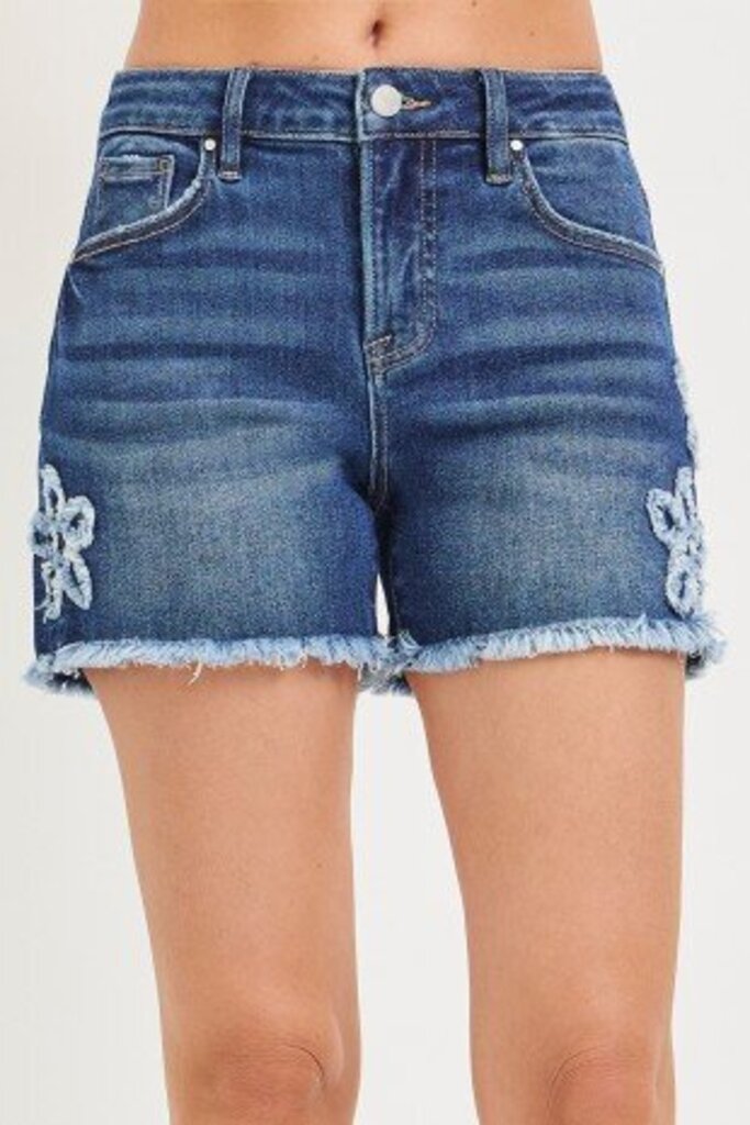 Risen Jeans, Shorts,HW Flower Patched
