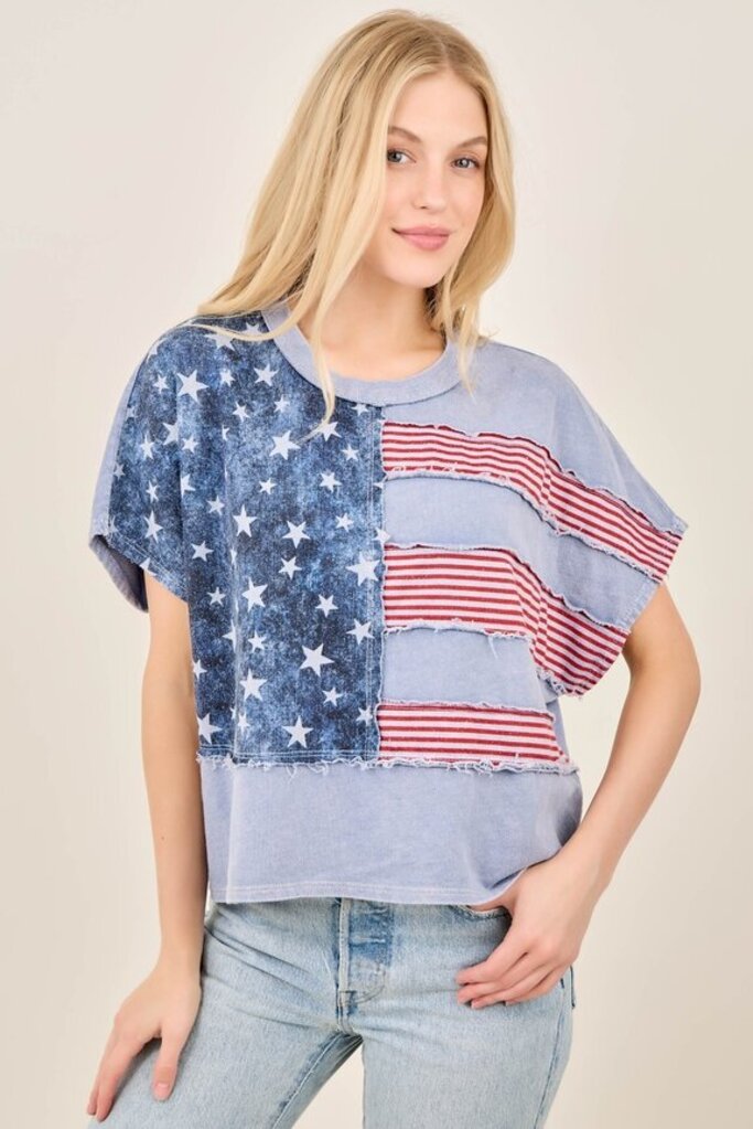JHer, Top,Mineral Wash USA Flag