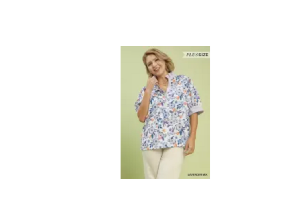 UMGEE, Top,Print V Neck
