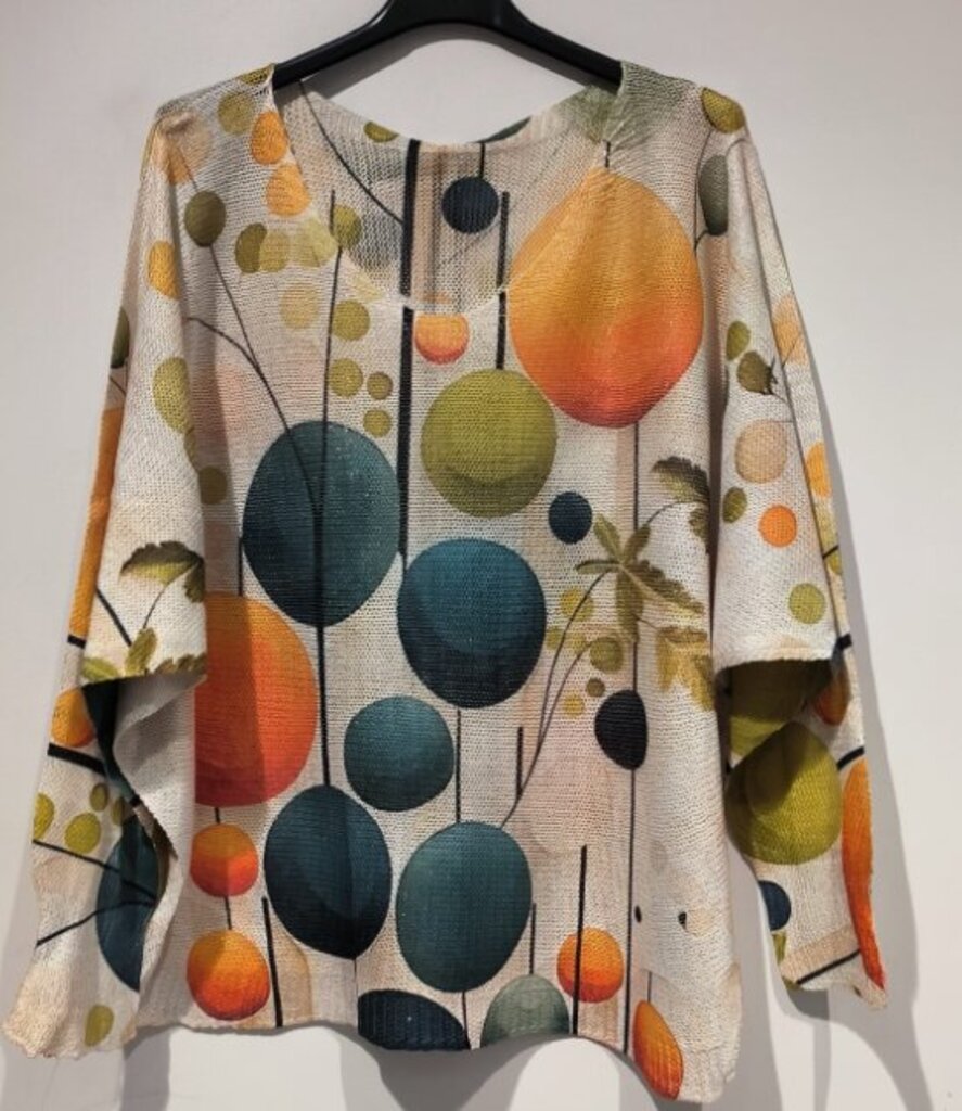 Loowie, Sweater,Color Circles Print,Multi,One Size