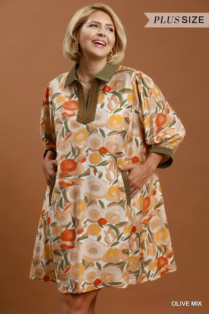 UMGEE, Dress,Floral Print Shift Mini