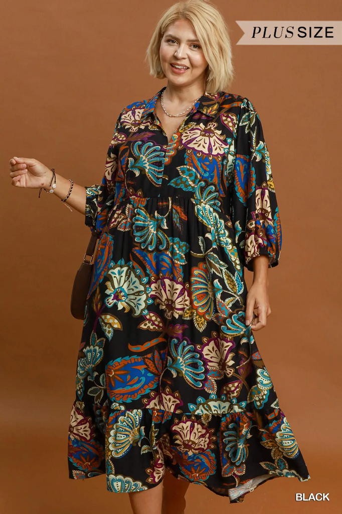 UMGEE, Dress,Paisley Print Midi