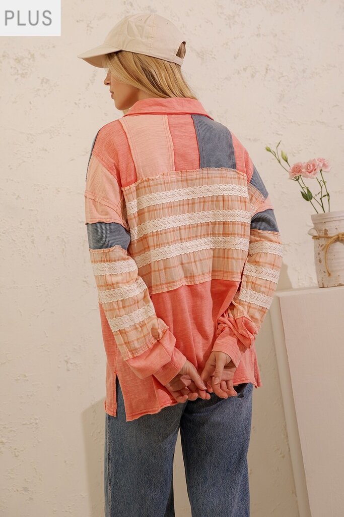 Sage + Fig, Top,Lace Patchwork Pullover