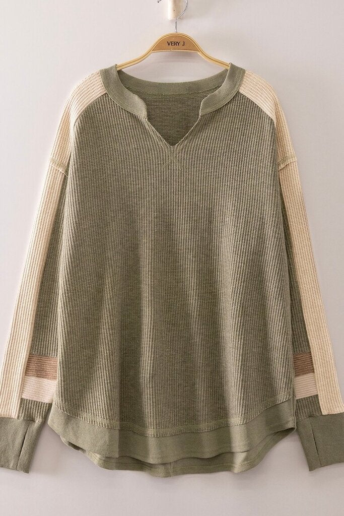 Sweater,Waffle Knit Pullover