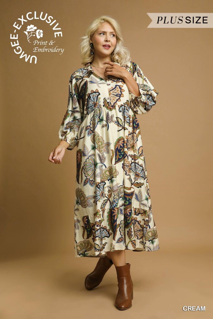 UMGEE, Dress,Paisley Print Midi