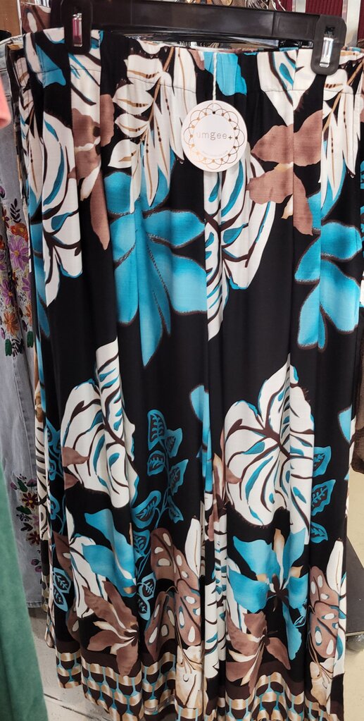 UMGEE, Pants,Print Wide Leg,Brown Multi,2XL